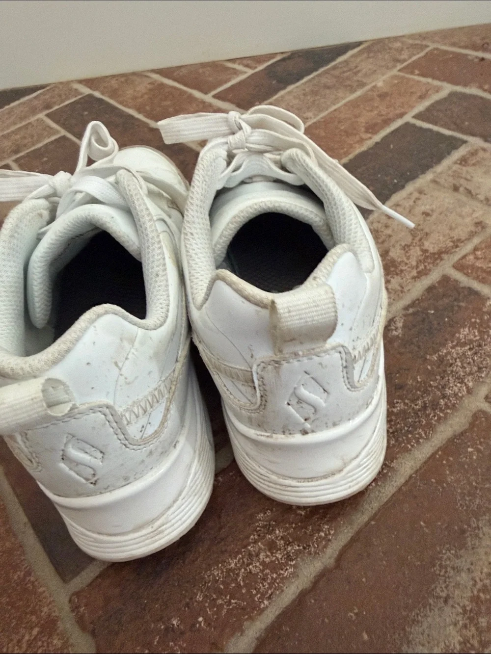 Skechers Kids White Lace-Up Memory Foam Sneakers
